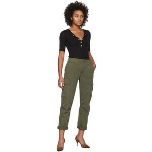 Re/Done Army Green Khaki Tapered Twill Cargo Trouser Pants Women's Size 24